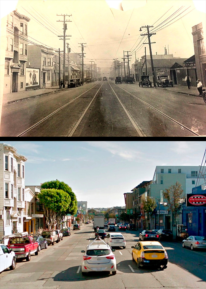 Tenth Street in 1925 and now